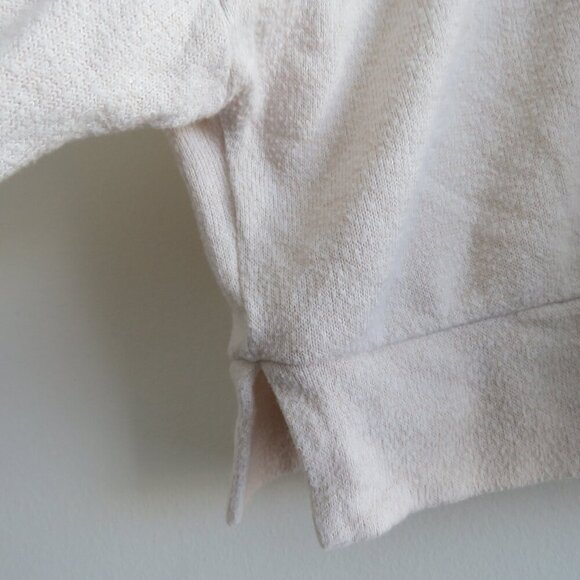 QUINCE Brushed Lounge Cropped Pullover Hoodie in Heather Oatmeal Lounge - Size S - Picture 6 of 13